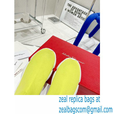 Ferragamo Maxi Gancini Sock Sneakers Yellow 2021 - Click Image to Close