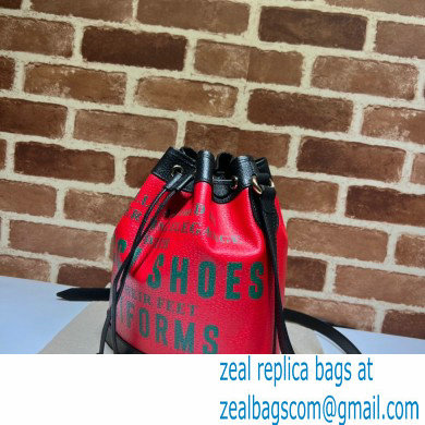 Gucci 100 Mini Bucket Bag 676682 Red Leather 2021