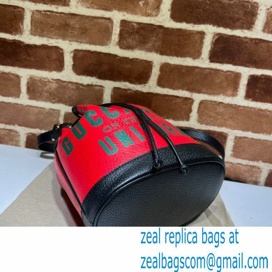 Gucci 100 Mini Bucket Bag 676682 Red Leather 2021