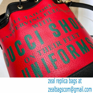 Gucci 100 Mini Bucket Bag 676682 Red Leather 2021 - Click Image to Close