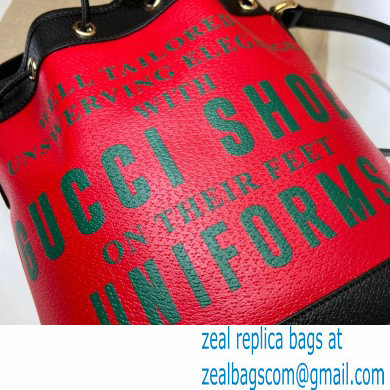 Gucci 100 Mini Bucket Bag 676682 Red Leather 2021