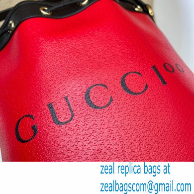 Gucci 100 Mini Bucket Bag 676682 Red Leather 2021 - Click Image to Close