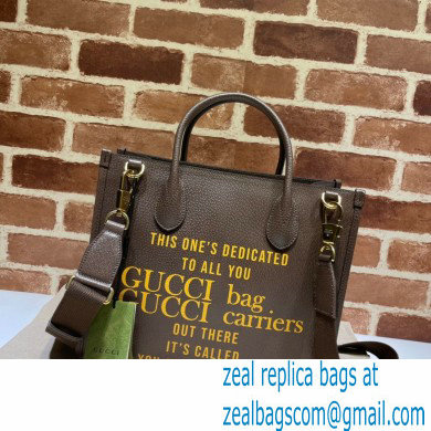 Gucci 100 Small Tote Bag 680956 Brown Leather 2021 - Click Image to Close