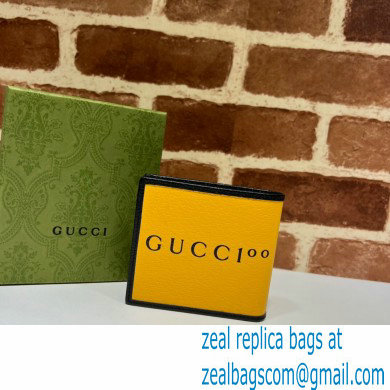 Gucci 100 Wallet 676238 Yellow Leather 2021