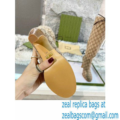 Gucci 8.5cm heel GG Canvas Mid-Heel Boots beige