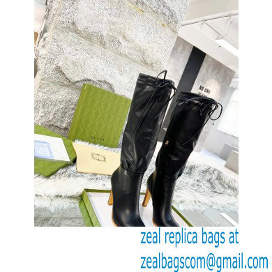 Gucci 8.5cm heel leather Boots black