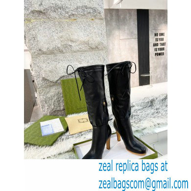 Gucci 8.5cm heel leather Boots black