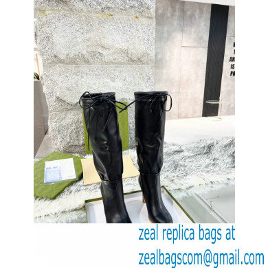 Gucci 8.5cm heel leather Boots black