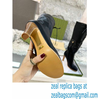 Gucci 8.5cm heel leather Boots black