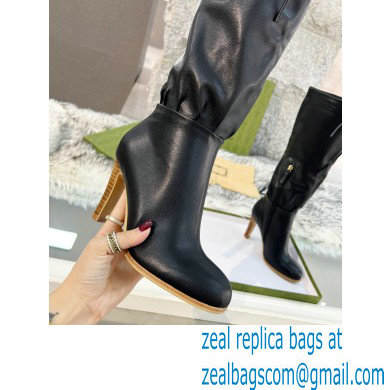 Gucci 8.5cm heel leather Boots black