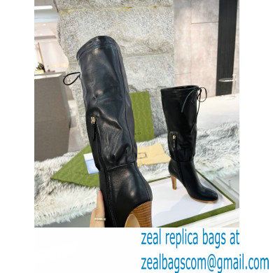 Gucci 8.5cm heel leather Boots black