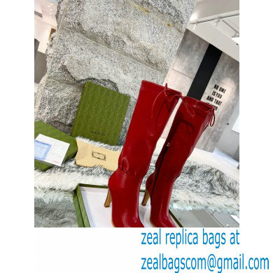 Gucci 8.5cm heel leather Boots red