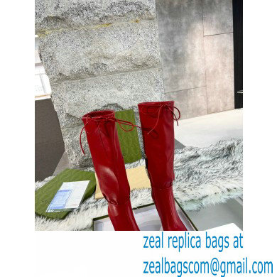 Gucci 8.5cm heel leather Boots red