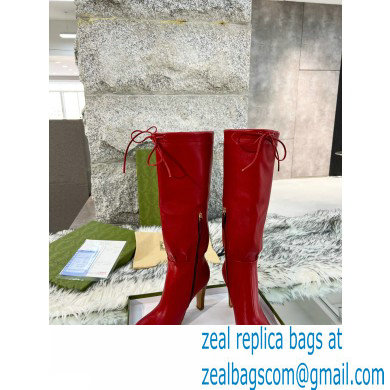Gucci 8.5cm heel leather Boots red
