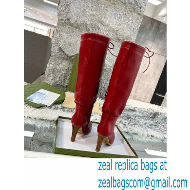 Gucci 8.5cm heel leather Boots red