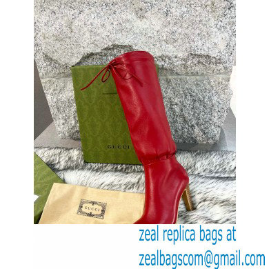 Gucci 8.5cm heel leather Boots red