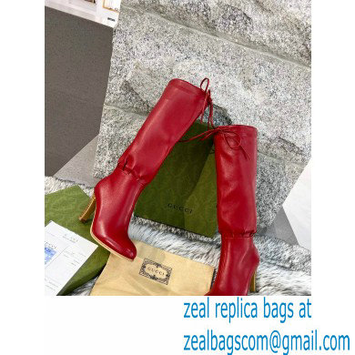 Gucci 8.5cm heel leather Boots red