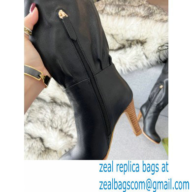 Gucci 8.5cm heel leather long Boots black