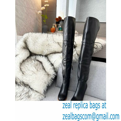Gucci 8.5cm heel leather long Boots black