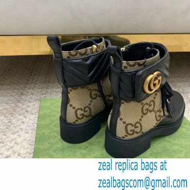 Gucci Ankle Boots Black/Beige with Double G 678984 2021 - Click Image to Close