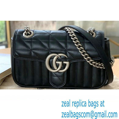 Gucci Aria Collection GG Marmont Mini Shoulder Bag 446744 Black 2021