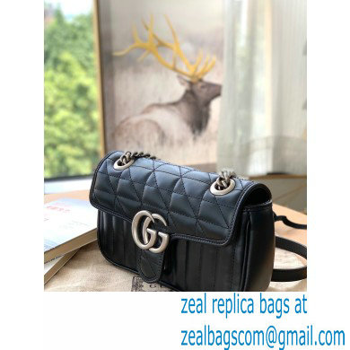 Gucci Aria Collection GG Marmont Mini Shoulder Bag 446744 Black 2021 - Click Image to Close