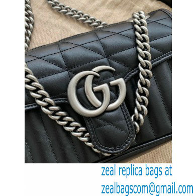 Gucci Aria Collection GG Marmont Mini Shoulder Bag 446744 Black 2021 - Click Image to Close