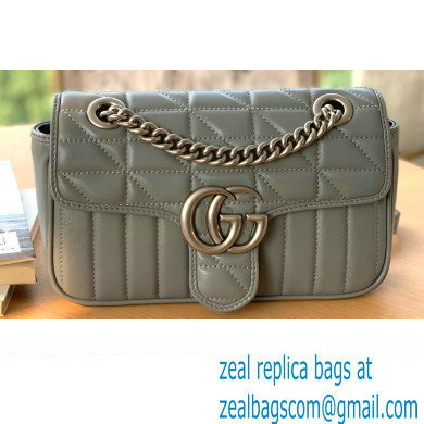 Gucci Aria Collection GG Marmont Mini Shoulder Bag 446744 Grey 2021 - Click Image to Close