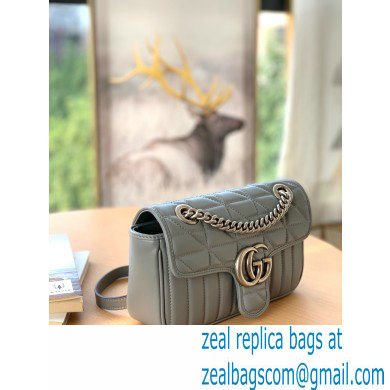 Gucci Aria Collection GG Marmont Mini Shoulder Bag 446744 Grey 2021