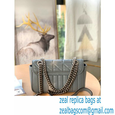 Gucci Aria Collection GG Marmont Mini Shoulder Bag 446744 Grey 2021 - Click Image to Close