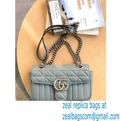 Gucci Aria Collection GG Marmont Mini Shoulder Bag 446744 Grey 2021 - Click Image to Close