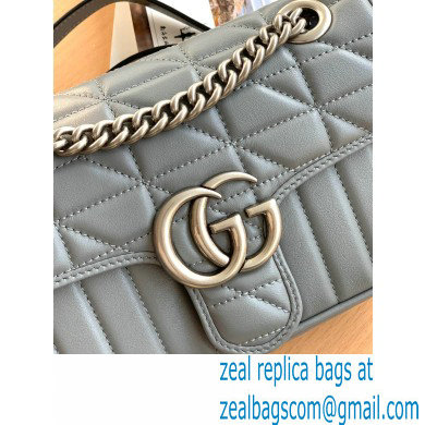 Gucci Aria Collection GG Marmont Mini Shoulder Bag 446744 Grey 2021