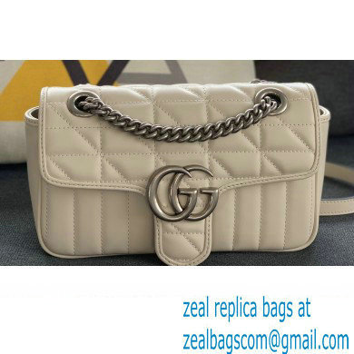 Gucci Aria Collection GG Marmont Mini Shoulder Bag 446744 White 2021 - Click Image to Close