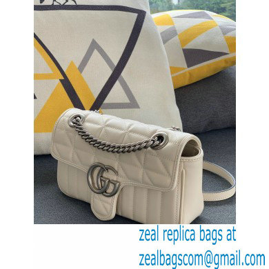 Gucci Aria Collection GG Marmont Mini Shoulder Bag 446744 White 2021 - Click Image to Close