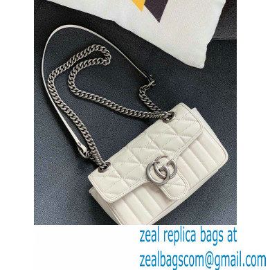 Gucci Aria Collection GG Marmont Mini Shoulder Bag 446744 White 2021