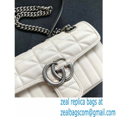 Gucci Aria Collection GG Marmont Mini Shoulder Bag 446744 White 2021