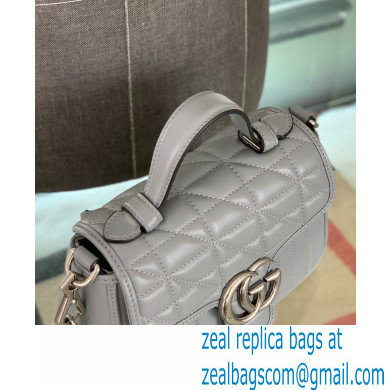 Gucci Aria Collection GG Marmont Mini Top Handle Bag 583571 Grey 2021