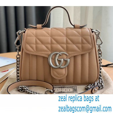 Gucci Aria Collection GG Marmont Mini Top Handle Bag 583571 Rose Beige 2021
