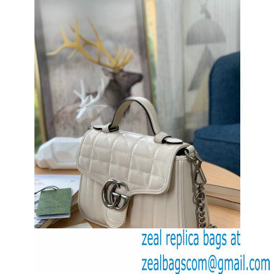 Gucci Aria Collection GG Marmont Mini Top Handle Bag 583571 White 2021