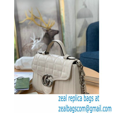 Gucci Aria Collection GG Marmont Mini Top Handle Bag 583571 White 2021 - Click Image to Close