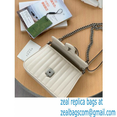 Gucci Aria Collection GG Marmont Mini Top Handle Bag 583571 White 2021 - Click Image to Close