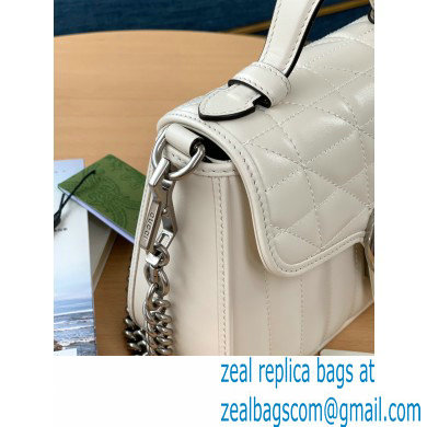 Gucci Aria Collection GG Marmont Mini Top Handle Bag 583571 White 2021 - Click Image to Close