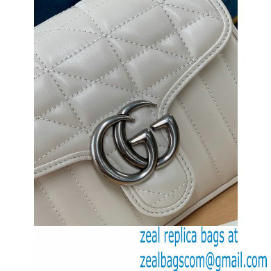 Gucci Aria Collection GG Marmont Mini Top Handle Bag 583571 White 2021 - Click Image to Close