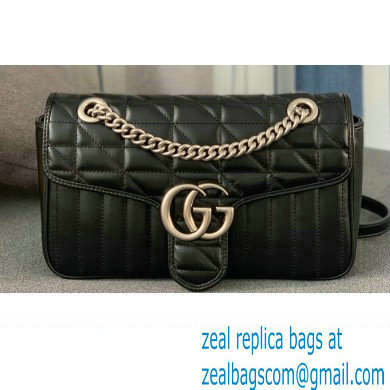 Gucci Aria Collection GG Marmont Small Shoulder Bag 443497 Black 2021