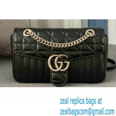 Gucci Aria Collection GG Marmont Small Shoulder Bag 443497 Black 2021 - Click Image to Close