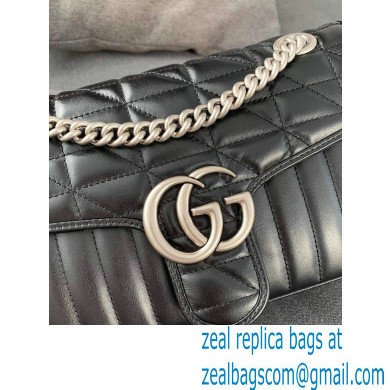 Gucci Aria Collection GG Marmont Small Shoulder Bag 443497 Black 2021 - Click Image to Close