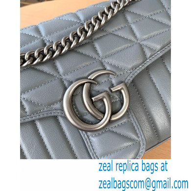 Gucci Aria Collection GG Marmont Small Shoulder Bag 443497 Grey 2021 - Click Image to Close
