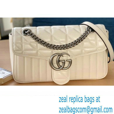 Gucci Aria Collection GG Marmont Small Shoulder Bag 443497 White 2021