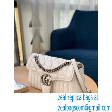 Gucci Aria Collection GG Marmont Small Shoulder Bag 443497 White 2021