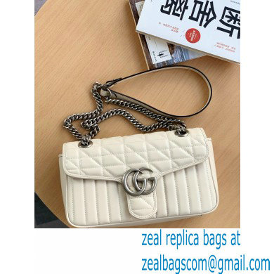 Gucci Aria Collection GG Marmont Small Shoulder Bag 443497 White 2021